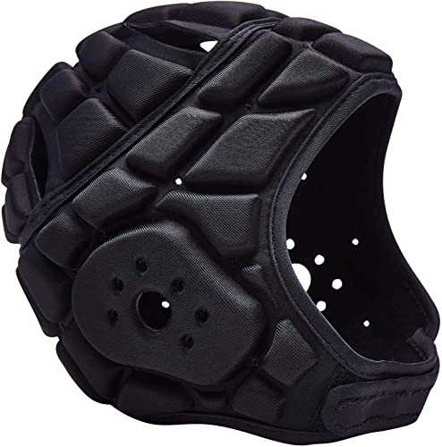 COOLOMG Kopfschutz Helm Sport Training Rugby Football Torwart Tormann Kopfprotektor Unterstützung verstellbar (Kopfumfang: 54-62cm) von COOLOMG