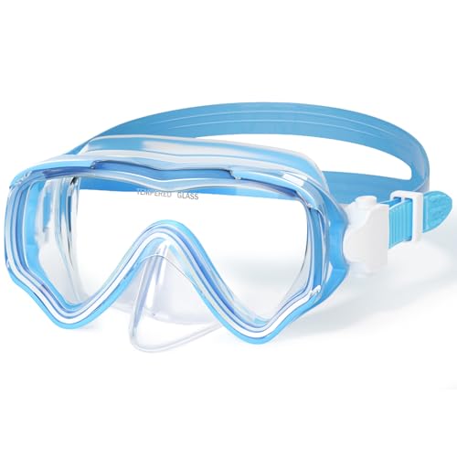 COOLOO Taucherbrille Kinder, Schwimmbrille Kinder 4-16 Jahre, Schnorchelmaske für Jungen Mädchen Jugendliche, Tauchmaske mit Nasenabdeckung 180° Panorama HD Anti Nebel Anti-Leck von COOLOO