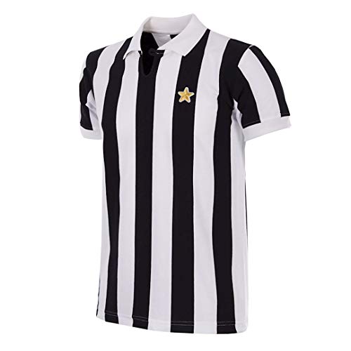 COPA Herren Juventus FC 1976–77 Coppa UEFA Retro Fußballtrikot UEFA Retro Fußballkragen T-Shirt XXL schwarz/weiß von COPA