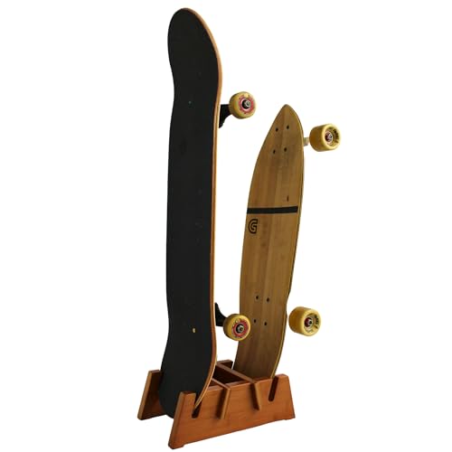 Bambus Skateboard Halterung Skateboard Ständer für Zwei Bretter | Skateboard Rack Skateboard Zubehör für tragbare Aufbewahrung und Präsentation COR Surf von COR Surf