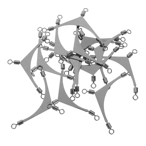 CORHAD 15 Stück Meeresangeln Dreizackiger Wirbel Metall Angelwirbel Angelhaken Angeln Dreifachwirbel Angelschnur Angelwirbel Snap Angelwirbel Salzwasser von CORHAD
