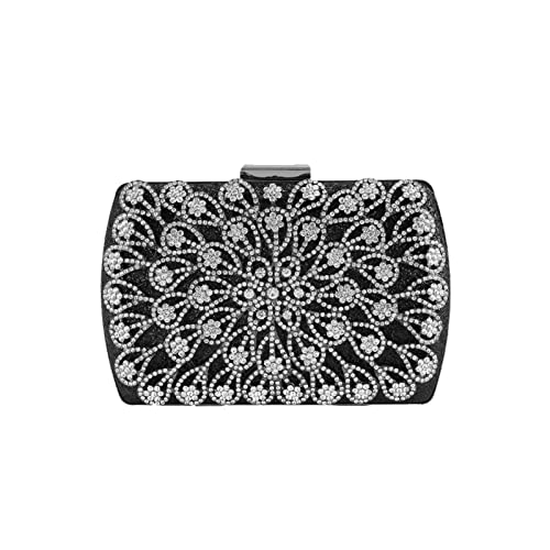 CORIOS Clutch Damen Strass Abendtasche Glitter Handtasche Luxus Portemonnaie Tasche Elegant Schultertasche Glänzend Umhängetasche für Cocktailparty Abendparty Tanzparty Geburtstag Schwarz von CORIOS