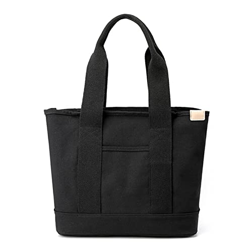 CORIOS Damen Henkeltaschen Canvas Tragetasche Große Kapazität Handtasche Multifunktionale Schultertasche Casual Tote Beutel Henkeltasche für Arbeit Schule Reise Shopper Schwarz von CORIOS