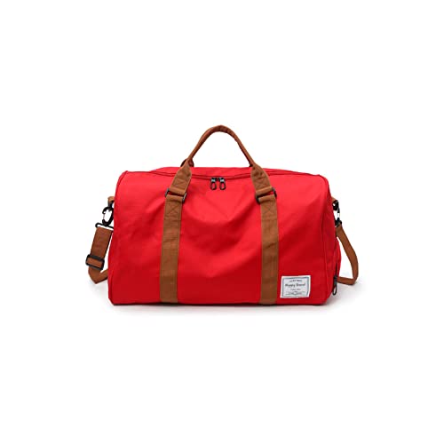 CORIOS Reisetaschen Duffle Bag für Herren/Damen Oxford Sporttasche Weekender Übernachtung Tasche Schwimmtasche Fitnesstasche Groß Kabinenreisetasche Trainingstasche für Sport Fitnessstudio Reisen Rot von CORIOS