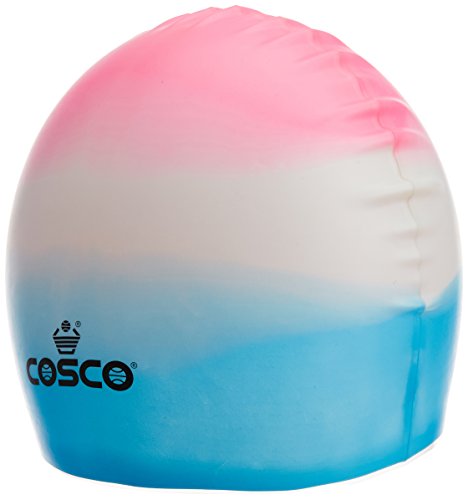 COSCO Unisex-Adult Silicone Swimming Cap-Green Swim, Free Size von Cosco