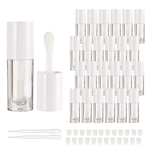 COSIDEA 14 Leere 6 ml Große Doe Foot Zauberstab, Klobige Lipgloss-Röhren für DIY, Rosafarbene Runde Behälter Mit Dickem Zauberstab, Weiss/Opulenter Garten von COSIDEA
