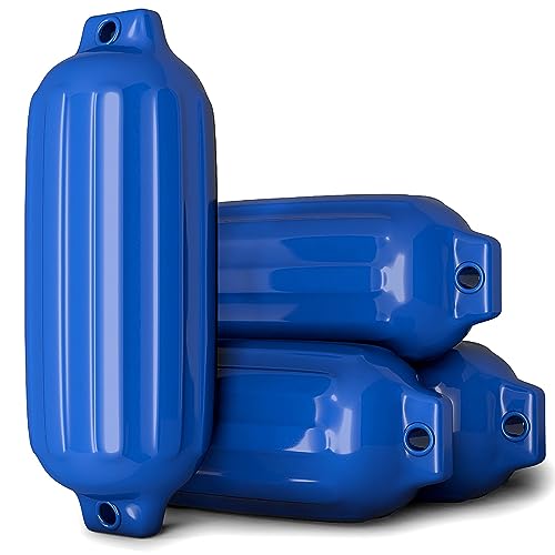 COSTWAY 4 Stück Fender Bootsfender Langfender Kugelfender Set Boot Rammschutz TYP G (Blau) von COSTWAY