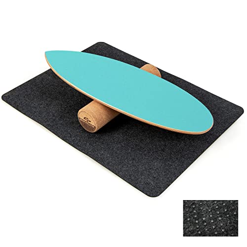 COSTWAY Balance Board aus Holz, Balancebrett, Balance Trainer Trickboard für zuhause, inkl. Korkrolle, Balance-board aus 8 hochwertigen Holzschichten gepresst von COSTWAY