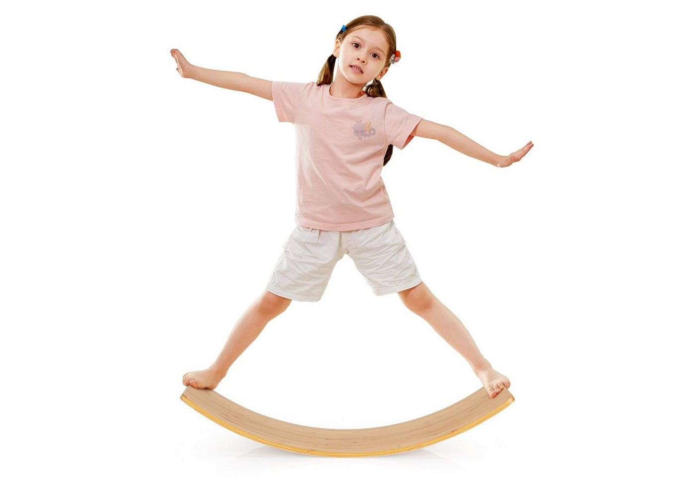 COSTWAY Balanceboard Balancierbrett, aus Bambus, bis 150kg, für Kinder und Erwachsene, 90 x 30cm von COSTWAY