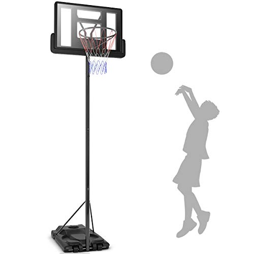 COSTWAY Basketballständer 260-305 cm höhenverstellbar, Basketballkorb mit Ständer & 2 Rädern, Korbanlage für Kinder, Erwachsene, mobiles Basketballanlage Indoor Outdoor von COSTWAY