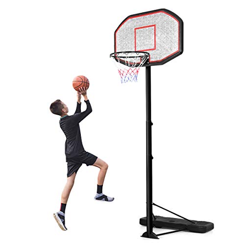 COSTWAY Basketballständer 200-305cm höhenverstellbar, Basketballkorb mit Ständer, Basketballanlage rollbar, Korbanlage geeignet für Indoor und Outdoor von COSTWAY