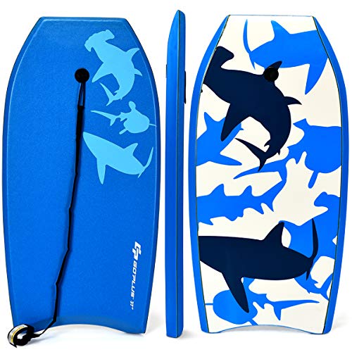 COSTWAY Bodyboard, Schwimmbrett Schwimmboard, Surfbrett Kinder, Surfboard, Sup-Board (83x47x5,5cm, Meerblau) von COSTWAY