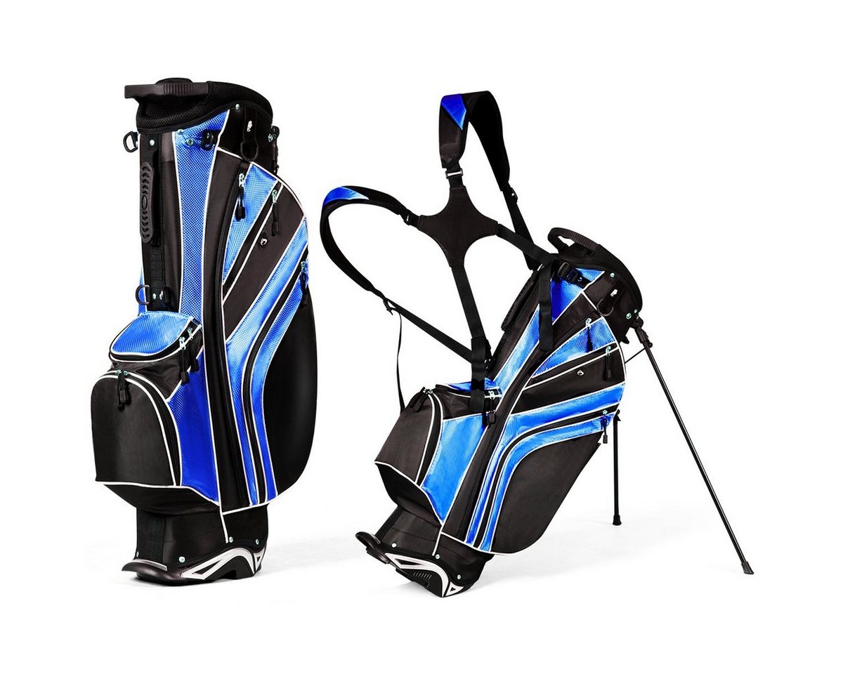 COSTWAY Golftrolley + Golfbag, mit Ständer, Regenschirmhalter von COSTWAY