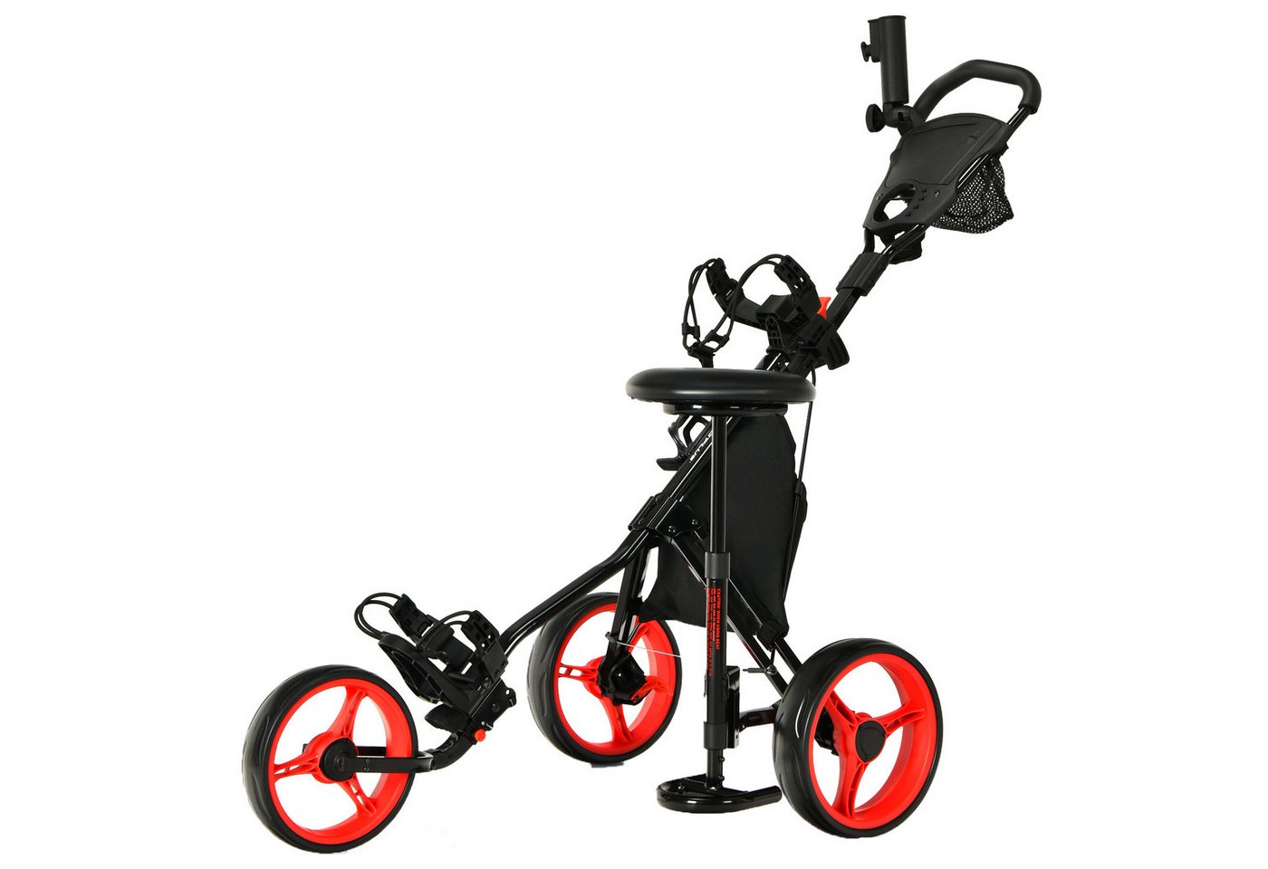 COSTWAY Golftrolley 3-Rad, mit Getränkehalter, Bremse, verstellbar von COSTWAY