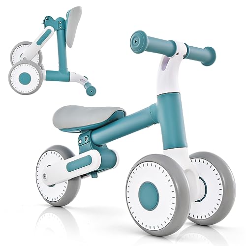 COSTWAY Kinder Laufrad, Balance Bike klappbar, Lauflernrad mit Verstellbarer Sitzhöhe, Kinderlaufrad 12-36 Monate Baby, Erste Fahrrad Geschenk (Blau) von COSTWAY