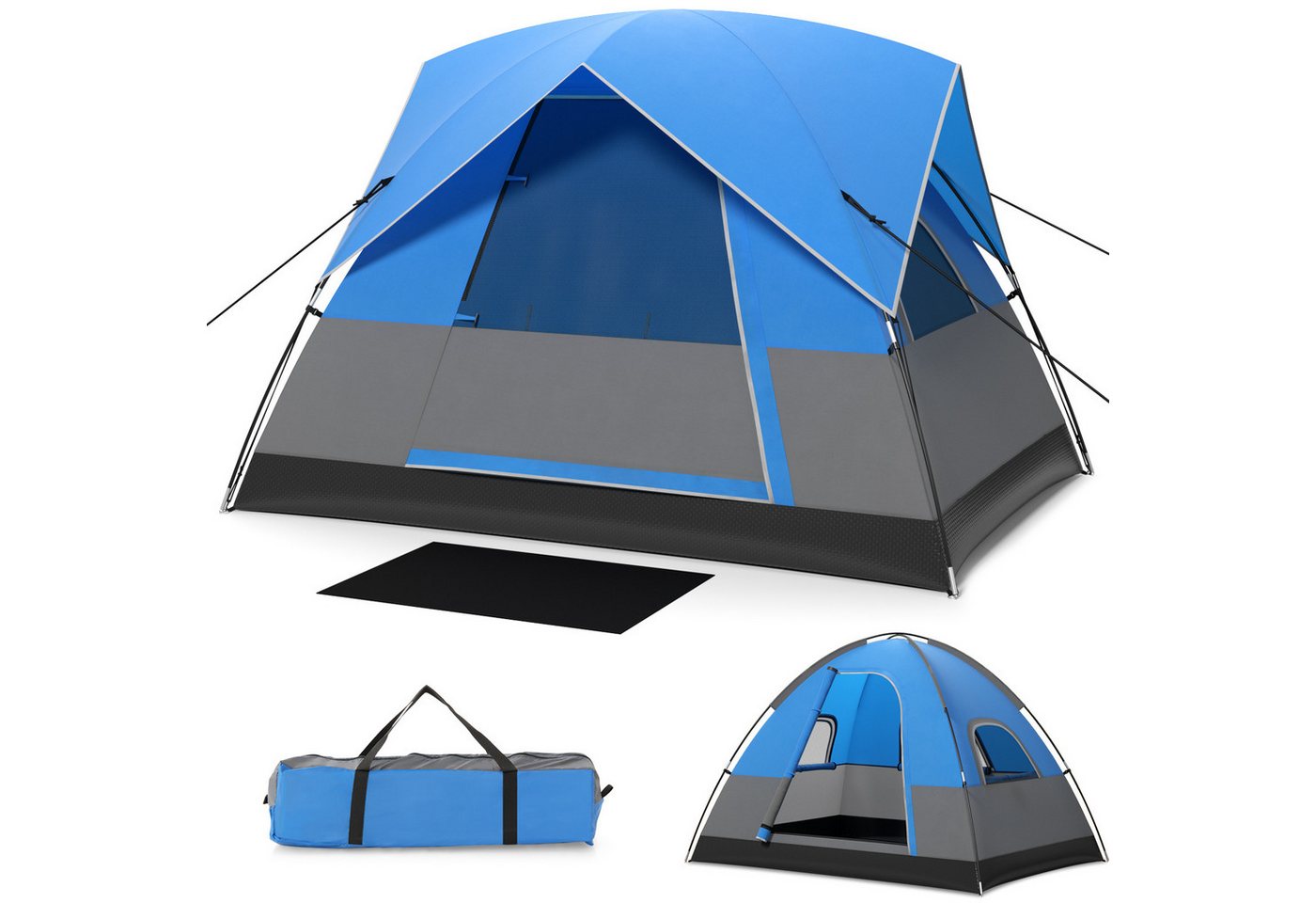 COSTWAY Kuppelzelt, Personen: 3, Camping Zelt mit abnehmbarem Regenschutz von COSTWAY