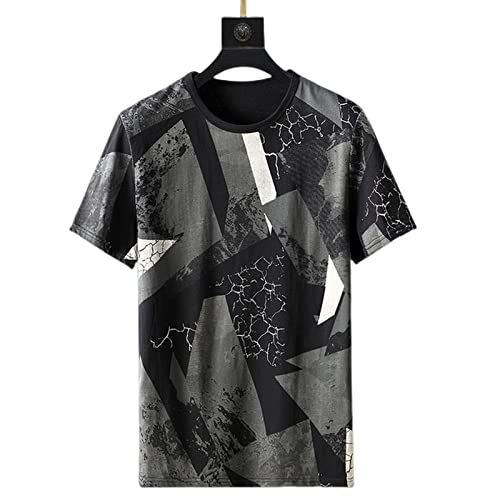 COTCLO Kurzarm T-Shirts Sommer-T-Shirt-Männer Plus Size Tops Kurzarm Großer Größe 8XL 9XL 10Xl-Black,9XL von COTCLO