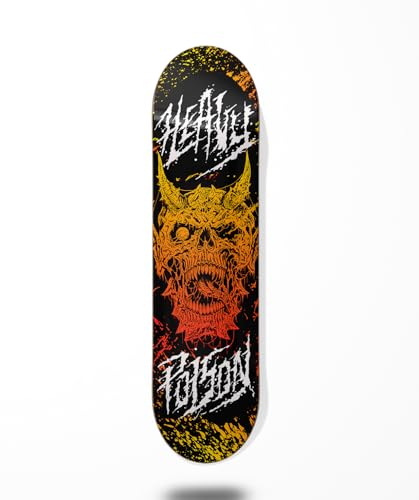 Heavy Poison Skateboard Deck Skull Demon On Fire 7.75 von COUNTRY BASQUE INGURUASAKARI INDUSTRY