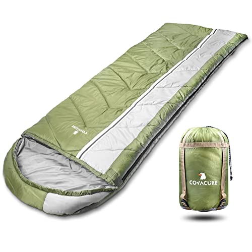 COVACURE Schlafsack Outdoor - Sommer Winter 4 Jahreszeiten Ultraleicht Kleines Packmaß Schlafsäcke Deckenschlafsack Camping Survival Ausrüstung für Erwachsene & Kinder von COVACURE