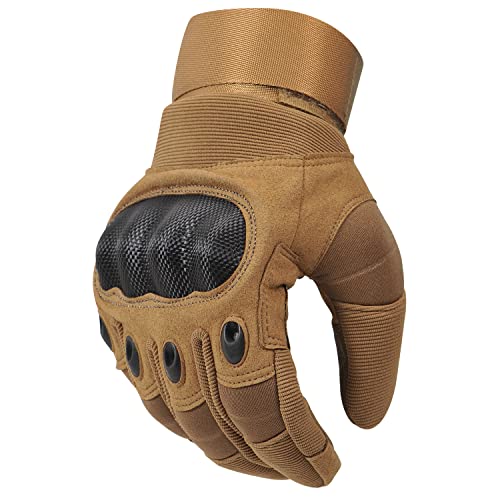 COZOME Motorradhandschuhe Herren, Touchscreen Handschuhe Motorrad Sommer, Schutzhandschuhe für Motocross, Roller, Moped, Mofa, Quad, Paitball, ATV, Mountainbiken (L, Braun) von COZOME