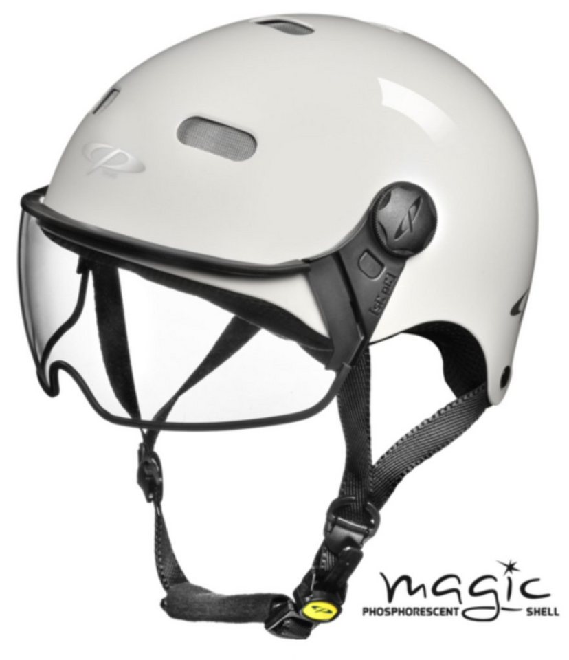 CP premium helmets Fahrradhelm CP Carachillo Urban Fahrradhelm E Bike Visierhelm Cubic magic white von CP premium helmets