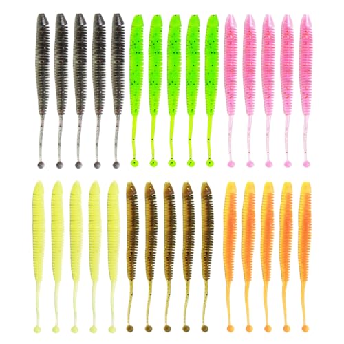 CPAOWEHF 4.8/6/8 cm Sandwurmköder 30pcs Fischereiköder Tackle Für Forellen Schwimbaits Weiche Paddelschwanzköder Sandwurm von CPAOWEHF