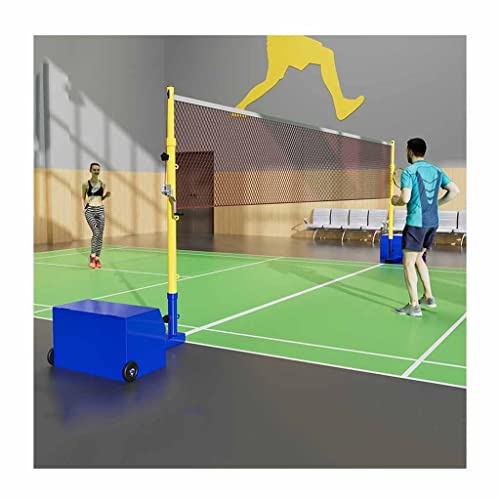 Badminton-/Volleyballstangen mit Netz, wetterfester Volleyballnetzrahmen aus Stahl für den Außenbereich mit Rädern, höhenverstellbar von CQLXZ