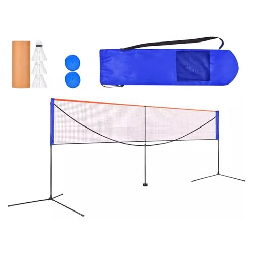 Badminton-Netzständer, 6 m, freistehendes Badminton-Netz und Ständer – höhenverstellbar, leicht, tragbar, faltbar, Stange für Tennisballspiele, inklusive Tasche von CQLXZ