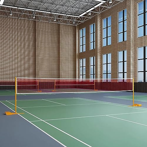 Badmintonnetzständer, Badmintonnetz für den Garten mit Metallstangen, 1,55 m Langer Volleyballständer mit Stahlpfosten, professionelles Sporttrainingsgerät für den Rasen im Hinterhof von CQLXZ