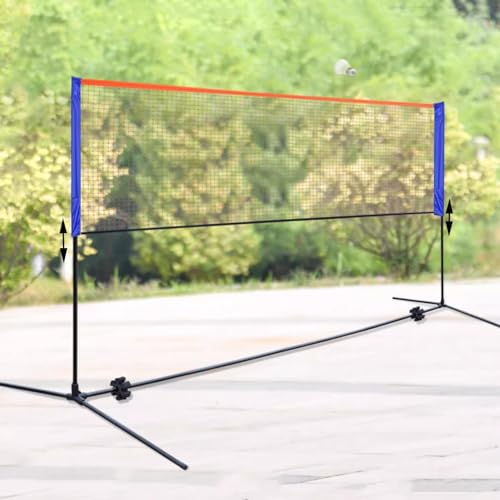 Badmintonnetzständer, tragbares Badmintonnetz mit Standstange, Trainingsgerät für Ballspiele im Garten, Rasenpark, Pickleball-Volleyball-Tennisnetz für Erwachsene und Junioren von CQLXZ