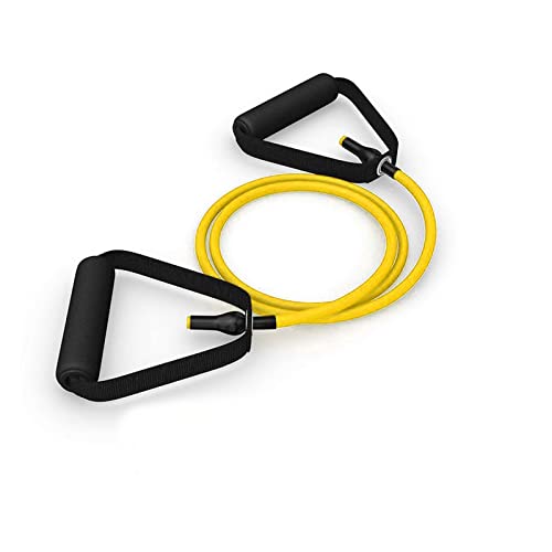 Brustzuggerät, 5 Stufen, elastisches Band mit Griffen, Yoga-Zugseil, elastisches Fitness-Trainingsschlauchband für Heimtraining, Krafttraining (Farbe: Gelb) von CQLXZ