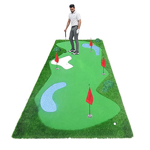 Golf-Putting-Matte, Faltbare Golf-Putting-Matte, Indoor- und Outdoor-Golf-Grünmatte für Zuhause/Büro/Terrasse, Kunstrasen (Farbe: Stil 1, Größe: 1,5 x 3,5 m) von CQLXZ