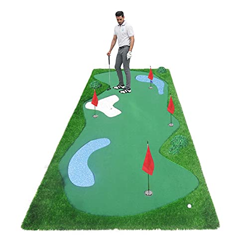 Golf-Putting-Matte, Faltbare Golf-Putting-Matte, Indoor- und Outdoor-Golf-Grünmatte für Zuhause/Büro/Terrasse, Kunstrasen (Farbe: Stil 2, Größe: 1,5 x 3,5 m) von CQLXZ
