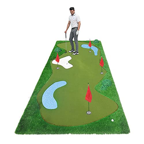 Golf-Putting-Matte, Faltbare Golf-Putting-Matte, Indoor- und Outdoor-Golf-Grünmatte für Zuhause/Büro/Terrasse, Kunstrasen (Farbe: Stil 3, Größe: 1,5 x 3,5 m) von CQLXZ