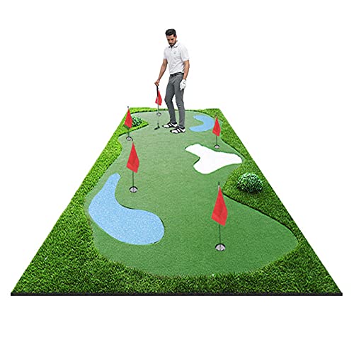 Golf-Putting-Matte, große Golf-Putting-Matte, Indoor- und Outdoor-Golf-Grünmatte für Zuhause/Büro/Terrasse, faltbar und einfach zu verstauen (Farbe: Stil 2, Größe: 1,5 x 3,5 m) von CQLXZ