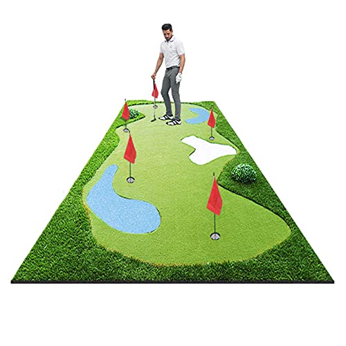 Golf-Putting-Matte, große Golf-Putting-Matte, Indoor- und Outdoor-Golf-Grünmatte für Zuhause/Büro/Terrasse, faltbar und einfach zu verstauen (Farbe: Stil 3, Größe: 1,5 x 3,5 m) von CQLXZ