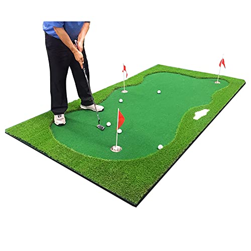 Golf-Putting-Matte, große Golf-Putting-Matte 3 m/4 m, Kunstrasen-Golfmatte für Garten/Büro/Wohnzimmer, Golf-Putting-Trainingsmatte (Farbe: Standard, Größe: 1,5 x 3 m) von CQLXZ