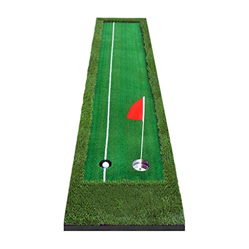 Golf-Schlagmatte, Golf-Putting-Matte, Indoor/Outdoor-Golf-Trainingsmatte, Putting-Green-System, professionelle Golf-Übungsmatte mit 2 Löchern (Größe: 75–300 cm) von CQLXZ