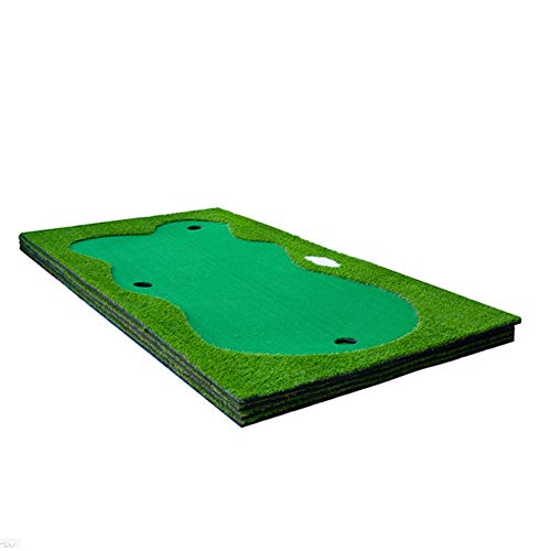 Golf-Schlagmatte für zu Hause, Golf-Putting-Matte, tragbares Indoor-/Outdoor-Golf-Green-Putting-Green-System, professionelle Übungs-Putter-Trainingsmatte, extra langes, realistisches Gras-Putting-Tr von CQLXZ