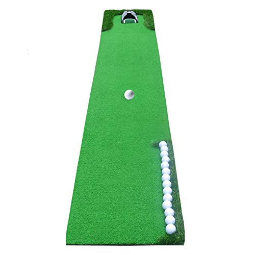 Golf-Trainingsmatte, Golf-Putting-Green-Matte, Golf-Putting-Matte, tragbare Golf-Trainings-Übungshilfen für den Innenbereich, Gras-Pad-Übungswerkzeug (Farbe: Grün, Größe: Mittel) von CQLXZ