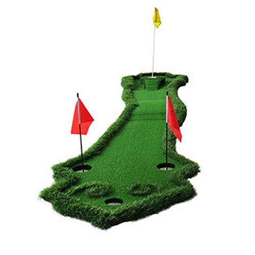 Golf-Trainingsmatte, Golf-Putting-Matten-Set, Teppich, rutschfeste Putting-Trainingsmatte, Golf-Putting-Green, Basismatte, Gras-Pad, Übungswerkzeug (Farbe: Grün, Größe: Mittel) von CQLXZ
