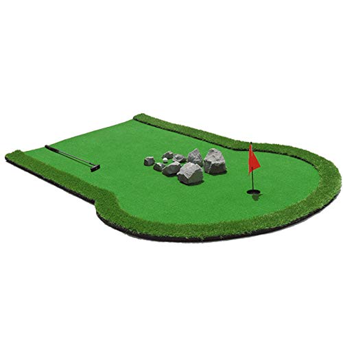 Golf-Trainingsmatte Golf-Putting-Matten Deluxe Indoor-Putting-Übungs-Golf-Trainingshilfe Putting-Green Golf-Putting-Greens für den Innenbereich Graspad-Übungswerkzeug (Farbe: Grün, Größe: Mittel) von CQLXZ