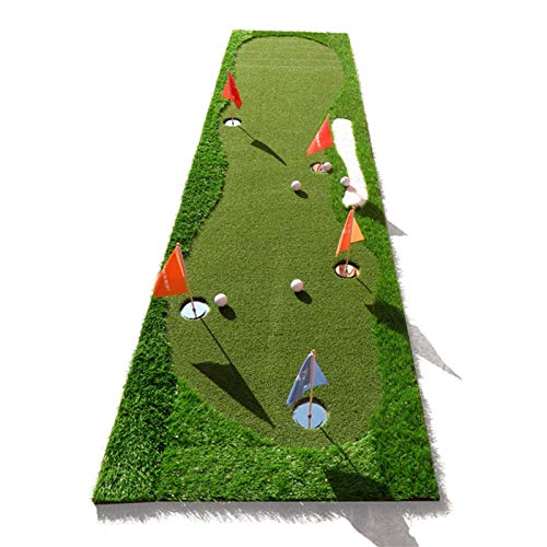 Golf-Trainingsmatte Tragbare Golf-Putting-Green-Übungsmatte für Innenbüro-Party-Graspad-Übungswerkzeug (Farbe: Grün, Größe: Mittel) von CQLXZ