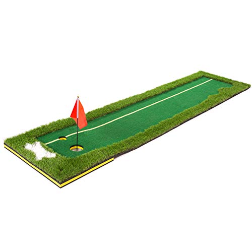 Indoor-Golf-Putting-Green-Set mit Putter, tragbare Mini-Putting-Matte, professionelle Golf-Trainings-Übungsausrüstung für zu Hause B 75 x 300 cm (30 x 118 Zoll) von CQLXZ