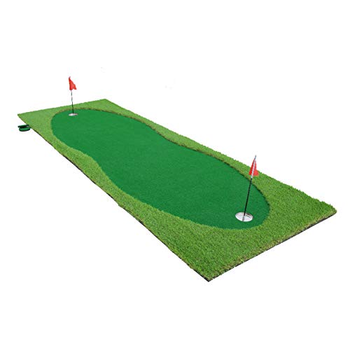 Mini-Putting-Green-Matte für den Innenbereich mit Putter, tragbares Golf-Putting-Green, professionelle Golf-Übungs-Trainingshilfe-Ausrüstung A 100 x 300 cm (39 x 118 Zoll) von CQLXZ