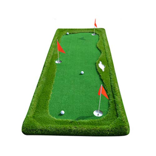 Professionelles Golf-Putting-Green mit Putter, tragbare Putting-Matte für drinnen und draußen, Golf-Übungs-Trainingsmatte für Erwachsene A 100 x 300 cm (39 x 118 Zoll) von CQLXZ