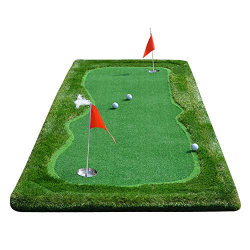 Professionelles Golf-Putting-Green mit Putter, tragbare Putting-Matte für drinnen und draußen, Golf-Übungs-Trainingsmatte für Erwachsene B 100x300cm (39x118Zoll) von CQLXZ