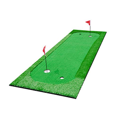 Putting-Übungsmatte, Golf-Putting-Green, Golfbälle, Golf-Trainingsmatte für drinnen und draußen, Büro, Zuhause, Hinterhof (Farbe: Grün, Größe: 100 x 300 cm) von CQLXZ