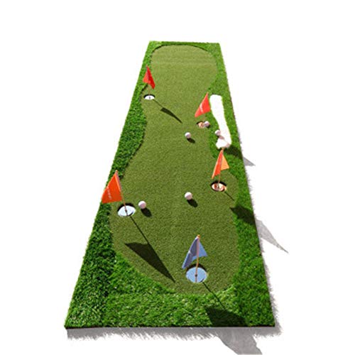 Putting-Übungsmatte, Golf-Putting-Green/Matte, professionelle Golf-Übungsmatte, Golf-Ausrichtungs-Trainingsmatte, Büro, Zuhause, Hinterhof (Farbe: Grün, Größe: 80 x 350 cm) von CQLXZ