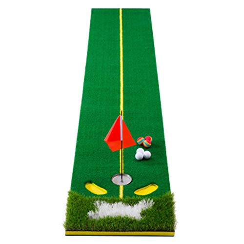 Putting-Übungsmatte, Golf-Putting-Green-Matte, professionelles Golf-Übungs-Trainingshilfesystem für den Heimgebrauch, Büro, Zuhause, Hinterhof (Farbe: Grün, Größe: 48 x 300 cm) von CQLXZ
